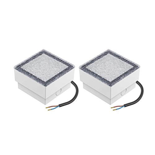 Preisvergleich Produktbild parlat LED Stein Bodeneinbauleuchte CUS, 10x10cm, 230V, kalt-weiß, 2 Stk.