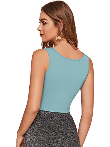 Image of LONDON BELLY Women's Polyester Crop Top with Round Neck Sleeveless Solid Pattern and Crop Length | Womens Crop Tops | Summer Fashion Top Stylish Look