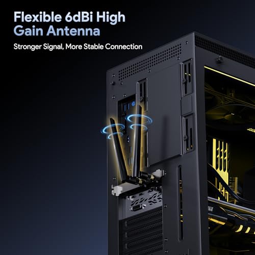 Image of EDUP PCIE WiFi 7 Card BE6500 Wi-Fi 7 Wireless Network Card for PC | Bluetooth 5.4 Tri-Band 6G /5G /2.4Ghz OFDMA 802.11be, Compatible with Intel / AMD Windows 11 (64-Bit)