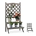 Produktbild Relaxdays Blumentreppe mit Rankgitter, Blumenregal mit 2 Stufen, Pflanzentreppe Holz für Blumen, HBT: 109x61x40 cm, grau
