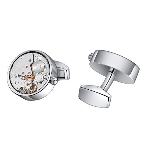 Mr.van Watch Movement Cufflinks Silver Vintage Steampunk For Men's Father's Day Deluxe Gift #TOP2