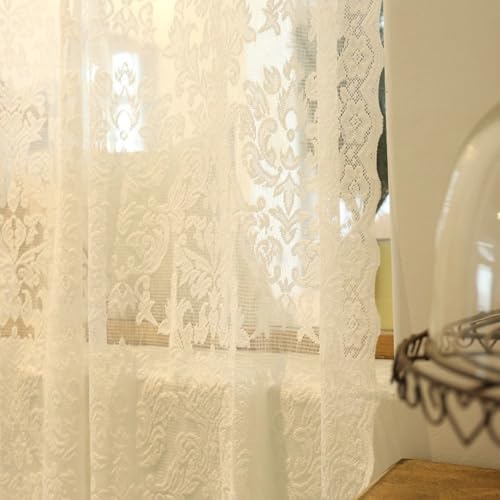 Passe tringle rideau brodé blanc pour intimité préservée