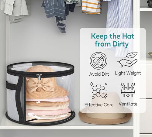 AOODA Bolsa de armazenamento de chapéu transparente grande para mulheres, comporta até 7 bonés organ