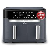 Tefal Easy Fry XXL Dual Zone Digital Air Fryer, 2 Drawers, 11L, 8in1, Air Fry, Extra Crisp, Roast, Bake, Reheat, Dehydrate, 7 Pre-set Programs, Dishwasher Safe Baskets, Java Grey - EY942BG0