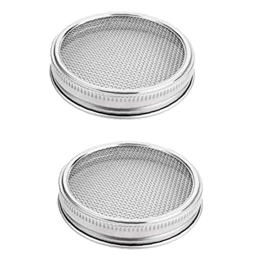Tapa De Brote, 2 Pcs Tapa De Frasco De Acero Inoxidable para Frascos De Albañil De Ancha, Pantalla De Colador para Frascos De Enlatado Y Semilla Brotante Cover