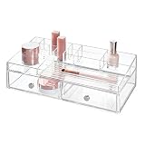 iDesign 3 Plastic Vanity, Compact Slim Storage Organization Drawers Set for Cosmetics, Dental Suppli