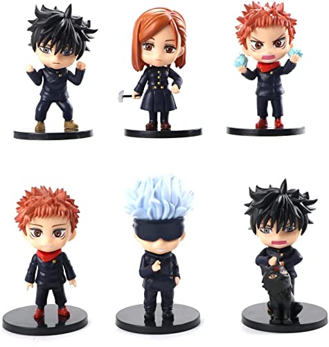 Image of Trunkin Jujutsu Kaisen Action Figures 6 Pcs Set 10 cms Rubber Figure | (Set B) Itadori Yuji Fushiguro Megumi Action Figure Gojo Satoru | Model Anime Toys Figurine,Multicolor