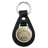 GRAPHICS & MORE Black Leather James Madison University Dukes Keychain