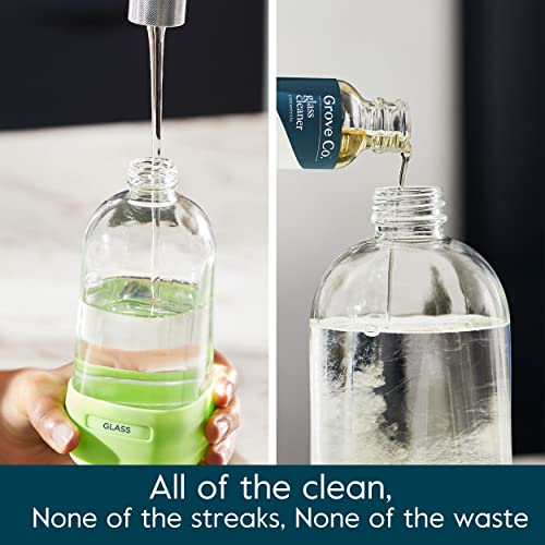 Grove Co. Glass Cleaner, Refill Concentrate (2 x 1 Fl Oz) + 1 x Reusable Glass Spray Bottle (16 Oz) Plant-Based Cleaning Supplies Bundle, No Plastic Waste, 100% Natural Lemon & Eucalyptus Fragrance - Image 5