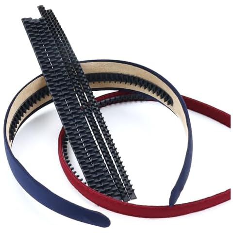 Lawie 10 Pack Black Headband Rubber Teeth Comb Silicone Grips Anti Slip Strips Bands Headbands Hairbands Crown Tiara Hair Hoop Non Slip Glue Sticky Grippers Strap Insert Crafts DIY Hair Accessories Cover