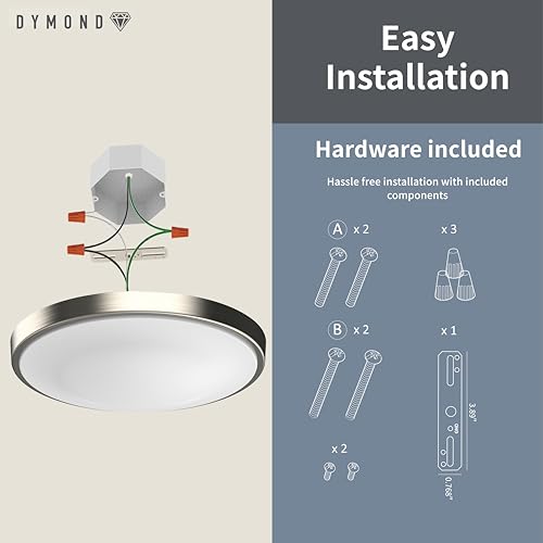 DYMOND LED Ceiling Light Dimmable | Flush Mount | Selectable Adjustable Switch Color Temperature 5 CCT (2700K/3000K/3500K/4000K/5000K) (11 inches) - Image 6