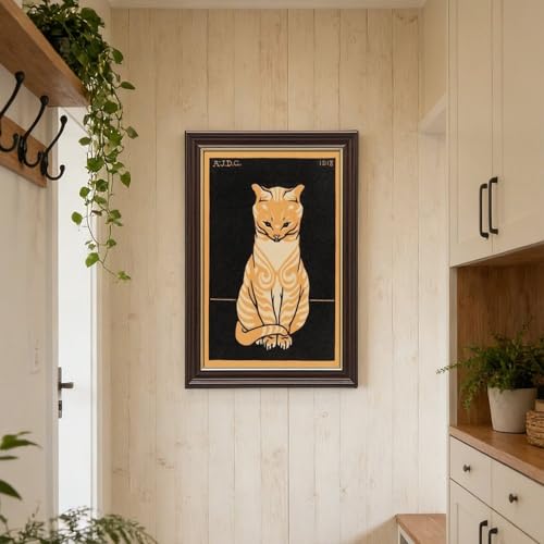 Toile chat tigré Julie De Graag pour habiller un mur vide de salon simplement - 6