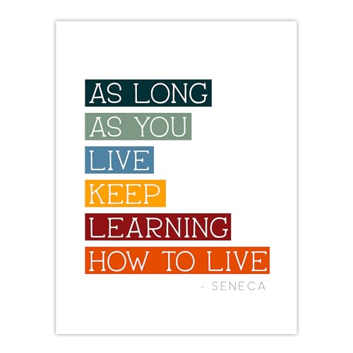 Wee Blue Coo Seneca Quote Keep Learning How to Live Philosophy Extra Large XL Wall Art Poster Print