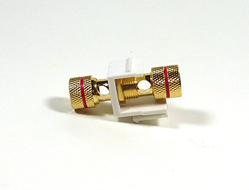 2-Pair White Keystone Banana Jacks With Black & Red Rings, Binding Post Audio Speaker #TOP4