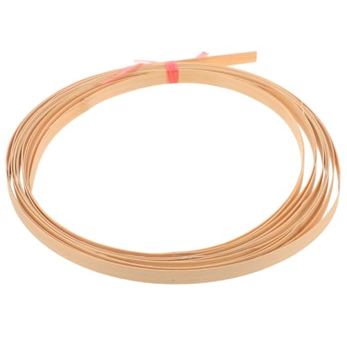 SHINEOFI 2 Rollen Bambusmaterial biegbarer Draht zum Basteln Bambusstreifen Weben von Bastelstreifen Streifen Handwerk bastelmaterial Handwerksmaterial Bambuslatten Bambus-Webmaterial Beige