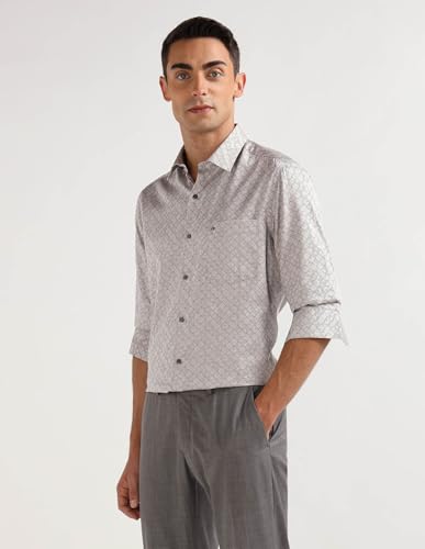 Image of Arrow Men's Satin Slim Fit Pure Cotton Shirt