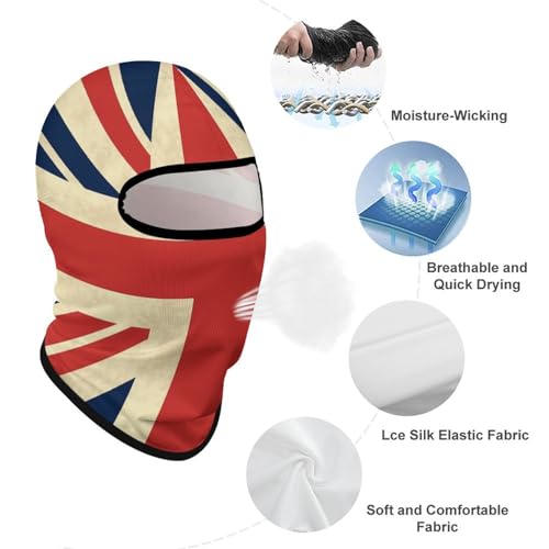 Máscara facial de pasamontaña con diseño de bandera británica para hombre y mujer, protección solar, transpirable, cubre todo el cabeza para senderismo, ciclismo, running y conducción miniatura 3