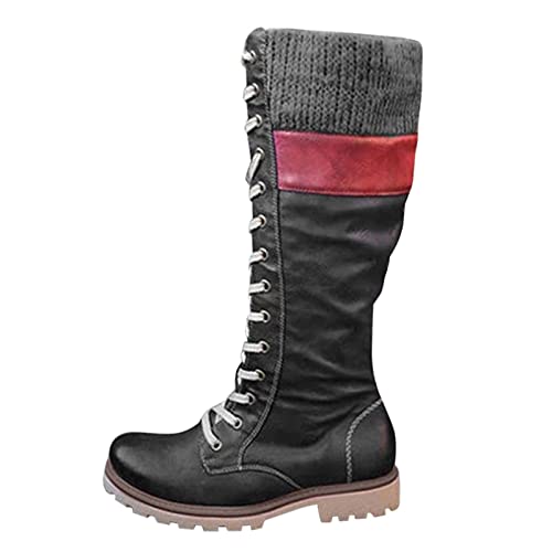 Bottes pour femme chaudes et élégantes à bout rond pour le travail