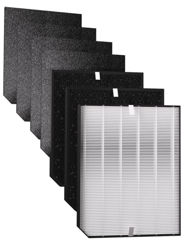 Oxyvera 2000 Replacement Filters Compatible with Air Doctor AD2000 & AD2000i Air Purifiers, Includes 1 Premium Filter, 2 Carbon Filters & 4 Pre-Filters, Compare to Part # ADF2001 ADF2002 ADF2003