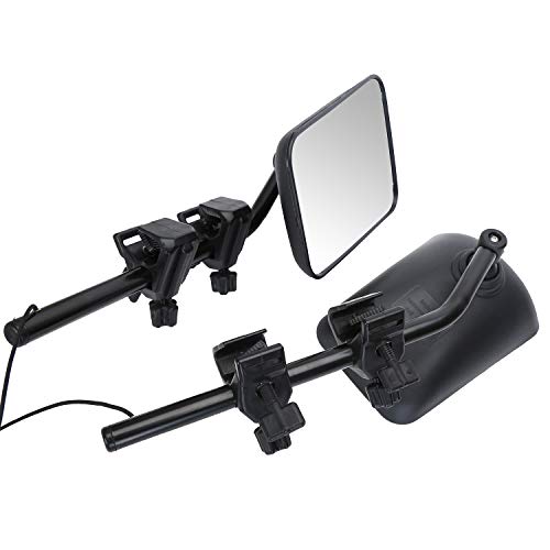 Homeon Wheels Universal Towing Mirror Convex Extended Mirror Clamp on Vehicle Trailer Truck Driver and Passenger Sides - Thumbnail 2