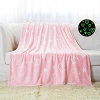 Tociwih Kinder Kuscheldecke Regenbogen Einhorn Decke Glow In The Dark Soft Flanell 127 x 152 cm