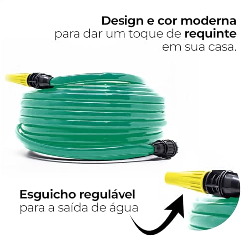 Mangueira de Jardim Antitorção Completa com Esguicho e Adaptador para torneira Verde (30 m)