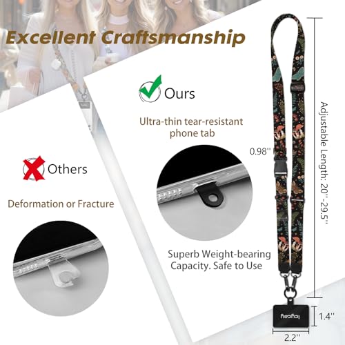 Image of Icycay Phone Lanyard Crossbody Strap Adjustable Teacher Women Butterfly | for Cell Phone Case Keys ID Badges, Anti Theft, Multifuctional, Neck Phone Holder, Travel Hiking Essential Accessories, Gifts