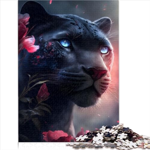 SZTVECFW Rompecabezas for Adultos: Rompecabezas de cartón de 1000 Piezas for niños y Adultos, Rompecabezas complicados for niños Inteligentes(Yx01-the Pink Black Panther,1000pcs(26x38cm))