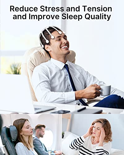 Renpho Electric Head Scalp Massager With 10 Vibration Contacts, 4 Modes, Wireless Portable Head Vibration Machine For Stress, Tension, Deep Sleep, Relaxation, One Size Fit Most #TOP1