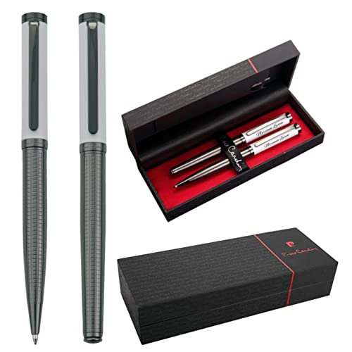 Stylo à bille gravé Pierre Cardin cadeau personnalisé blanc pour anniversaire