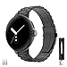 Aresh Compatible with Google Pixel Watch Band Women Men, Stainless Steel Adjustable Metal No Gap Band for Google Pixel Watch Black