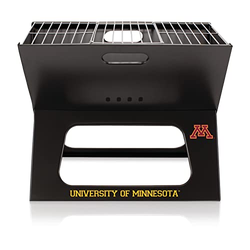 PICNIC TIME NCAA Ohio State Buckeyes X-Grill Portable Grill, Camping Grill, Small Charcoal Grill for Tailgating, (Black)
