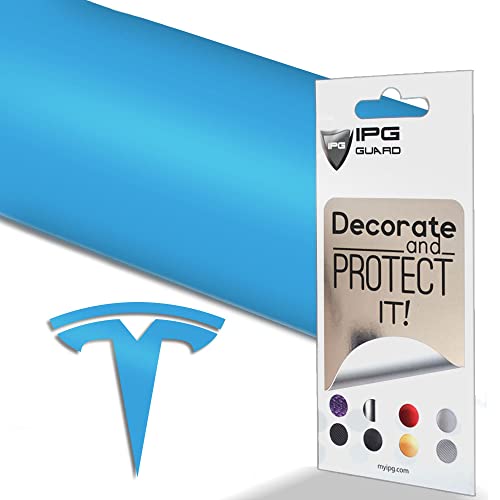 Image of IPG Compatible with Model Y Decal Sticker (8 Logo Set) Overlay Stickers Do it Yourself Stickers Set Personalize Your Tesla (Light Blue)