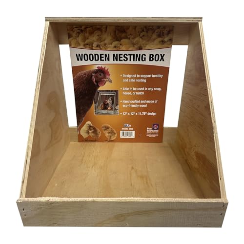 Farm Innovators Single Compartment Chicken Nesting Box, Wood Nest Enclosure for Egg Laying and Raising Chicks in a Chicken Coop, House, or Hutch