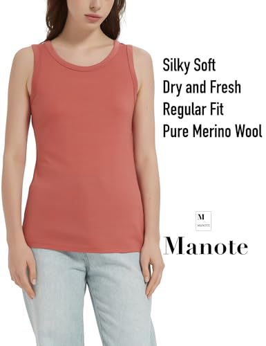 Image of 100% Merino Wool Tank Top for Women, Scoop Neck, Active Lightweight Breathable Undershirt, No-Odor Base Layer