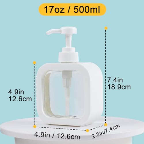 MOLHEM 2-Pack Refillable Soap Dispenser Set - Clear Removable Bottle for Easy Refill, Pump for Shampoo, Conditioner, Hand Soap - Bathroom, Kitchen, Laundry (17oz / 500ml) - Cosy Home Interiors MOLHEM 2-Pack Refillable Soap Dispenser Set - Clear Removable Bottle for Easy Refill, Pump for Shampoo, Conditioner, Hand Soap - Bathroom, Kitchen, Laundry (17oz / 500ml) - Image 2