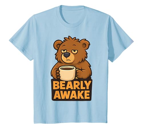Bambino Bearly Awake – Divertente design con orsetto assonnato Maglietta