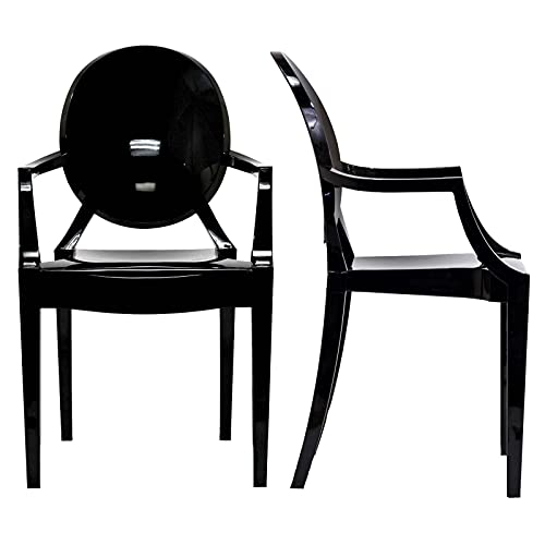 Modway Casper Modern Acrylic Stacking Two Dining Armchairs In Black #TOP10