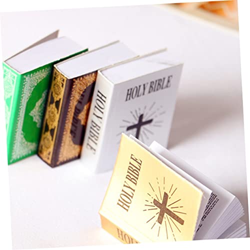 Tofficu 4 Pçs Mini Livros Em Miniatura Da Bíblia Livros Em Branco Acessório Para Casa De Boneca Pape