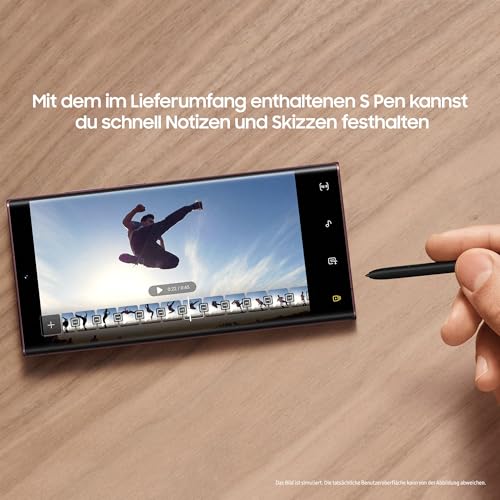 Samsung Galaxy S22 Ultra, Android Smartphone, 6,8 Zoll Dynamic AMOLED Display, 5.000 mAh Akku, 128 GB/8 GB RAM, Phantom Black… – Ansicht 4