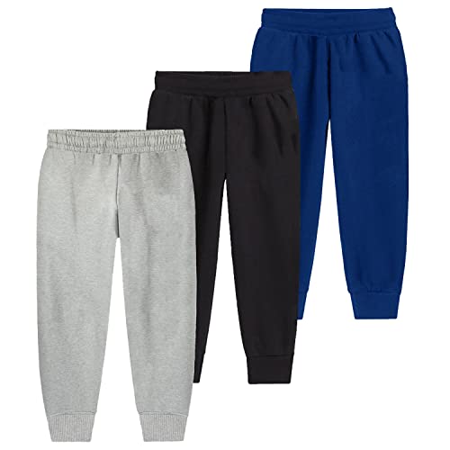 Image of Trampoline Cotton Trackpants for Kids Pack of 3 with Drawstrings & Ribbed Cuffs | Boys & Girls Joggers with Prints | Side Pockets Soft Waistband | Breathable & Stretchable Playwear