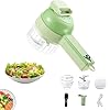 AllStyleByPatel Smart Gadgets [4 in 1] Electric Slicer and Cutter Vegetable Chopper Hand-held Food Processor Portable (Green)