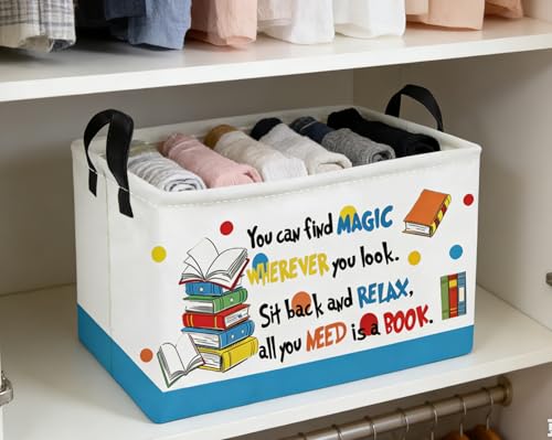 Image of Essme Rectangular Kids Baskets,Book Storage Box,Cute Basket for Kids with Handles for Room Decor, Book Bins,Shelf Basket.(Book)
