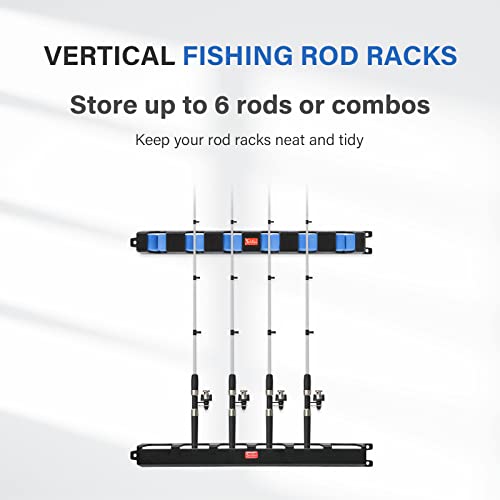 Simple Deluxe Suportes verticais para vara de pesca montados na parede – Suporte para vara de pesca