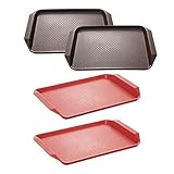 FHGSPQWM Paquete de 4 bandejas de melamina para servir y almacenar alimentos durante viajes de camping y fiestas en casa, bandeja de camping fácil de limpiar