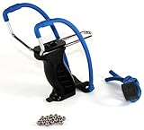 [page_title]-K&B Vertrieb Steinschleuder mit Kugelmagazin SCHWARZ + Ersatzgummi + 90 Stahlkugeln 014 Futterschleuder Sportschleuder Schleuder (1 Stück)