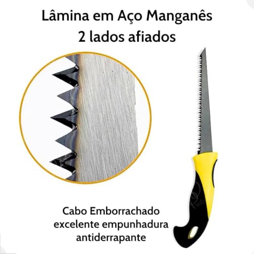 Kit Serra mias Serrote Reto De Poda Jardinagem Serra De Poda Reta + Serrote Jardinagem e Paisagismo