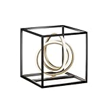 Fischer & Honsel Tischleuchte Gisi | Schwarz Matt/Goldfarben | L:25 cm, B:25 cm, H:25,5 cm | 3 Stufen Dimmbar (Sensordimmer) | 1x LED 14W 2700 Kelvin, 1900 Lumen | EEG: F | 50413