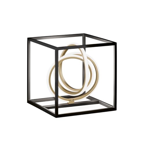 Fischer & Honsel Tischleuchte Gisi | Schwarz Matt/Goldfarben | L:25 cm, B:25 cm, H:25,5 cm | 3 Stufen Dimmbar (Sensordimmer) | 1x LED 14W 2700 Kelvin, 1900 Lumen | EEG: F | 50413