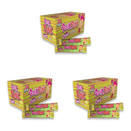 Image of Sour Punk Candy Sticks in Apple Flavor - Pack of 72 (40g each), Sweet & Sour Chewy Apple Candy || Party Treats Pack || Share with Friends and Family